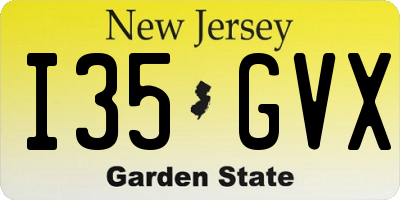 NJ license plate I35GVX