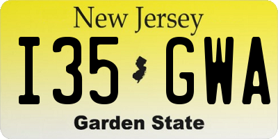 NJ license plate I35GWA