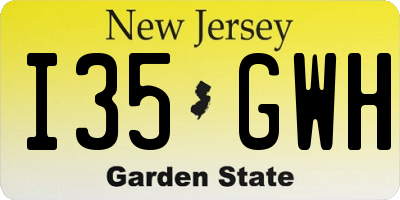 NJ license plate I35GWH