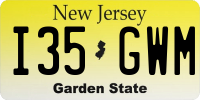 NJ license plate I35GWM