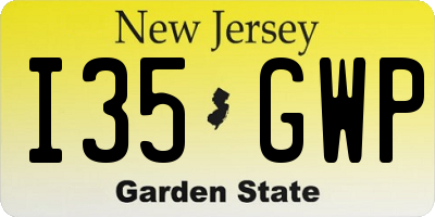 NJ license plate I35GWP