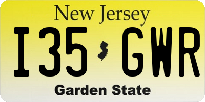 NJ license plate I35GWR