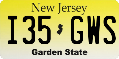 NJ license plate I35GWS