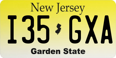 NJ license plate I35GXA