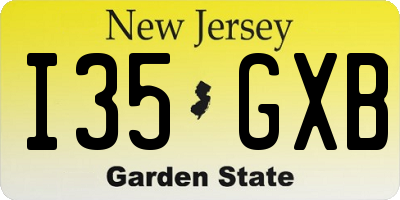 NJ license plate I35GXB
