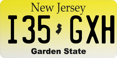 NJ license plate I35GXH