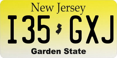 NJ license plate I35GXJ