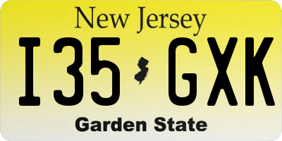 NJ license plate I35GXK