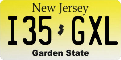 NJ license plate I35GXL