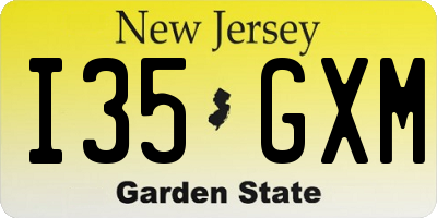 NJ license plate I35GXM
