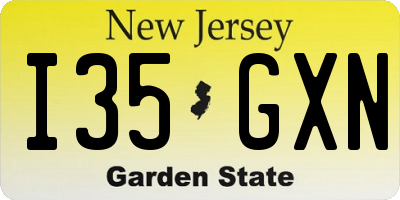 NJ license plate I35GXN
