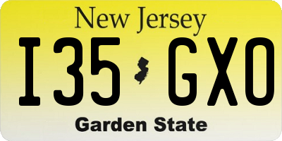 NJ license plate I35GXO