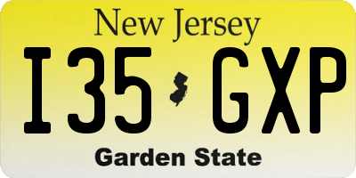 NJ license plate I35GXP