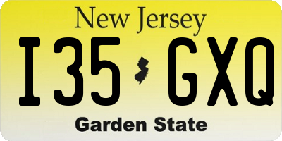NJ license plate I35GXQ