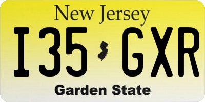 NJ license plate I35GXR
