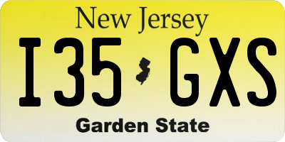NJ license plate I35GXS