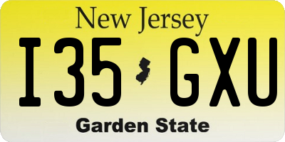 NJ license plate I35GXU