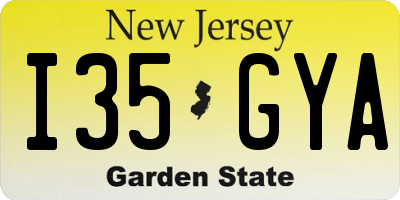 NJ license plate I35GYA