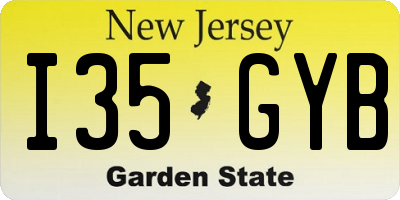NJ license plate I35GYB