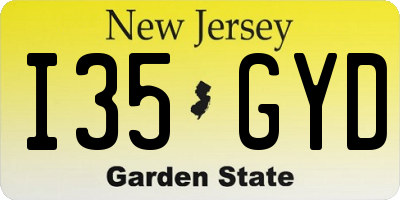 NJ license plate I35GYD