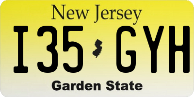 NJ license plate I35GYH