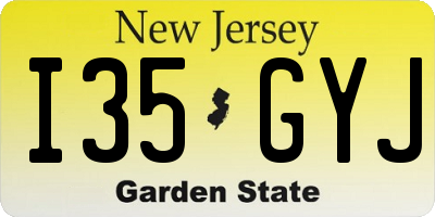 NJ license plate I35GYJ