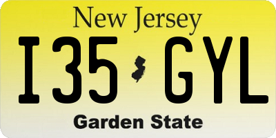 NJ license plate I35GYL