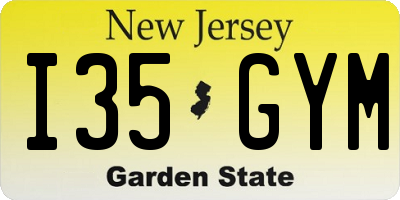 NJ license plate I35GYM