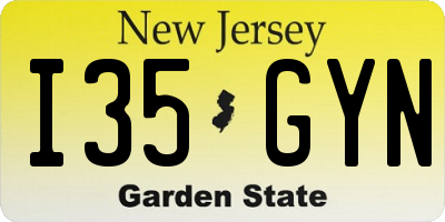 NJ license plate I35GYN