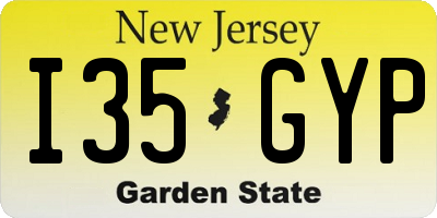NJ license plate I35GYP