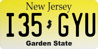 NJ license plate I35GYU