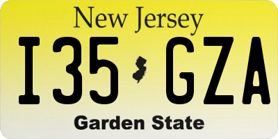 NJ license plate I35GZA