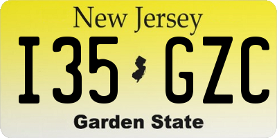 NJ license plate I35GZC