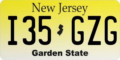 NJ license plate I35GZG
