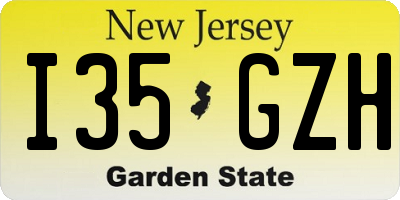 NJ license plate I35GZH