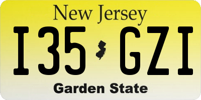 NJ license plate I35GZI
