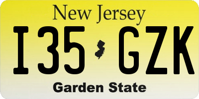 NJ license plate I35GZK