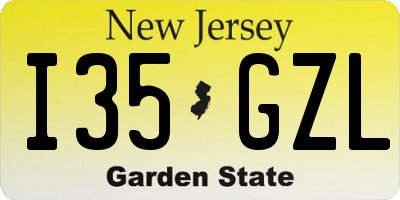 NJ license plate I35GZL