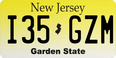 NJ license plate I35GZM