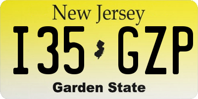 NJ license plate I35GZP