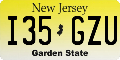 NJ license plate I35GZU