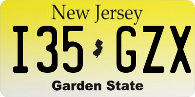 NJ license plate I35GZX