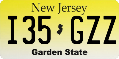 NJ license plate I35GZZ