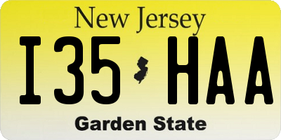 NJ license plate I35HAA