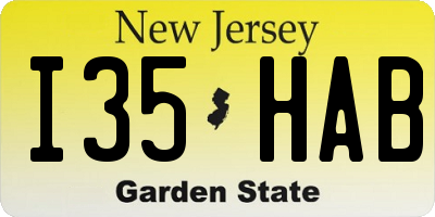 NJ license plate I35HAB