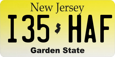 NJ license plate I35HAF