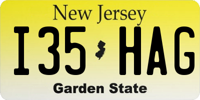 NJ license plate I35HAG