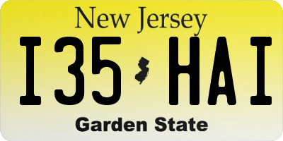 NJ license plate I35HAI