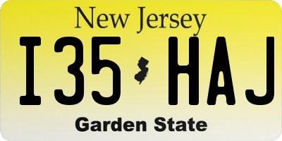 NJ license plate I35HAJ
