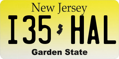 NJ license plate I35HAL